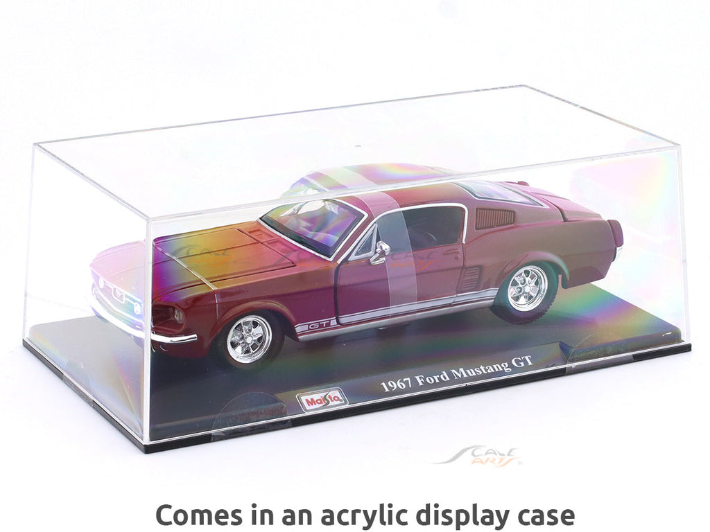 1967 Ford Mustang GT Acrylic Case 1:24 Bburago Licensed Diecast Scale Model Car Collectible