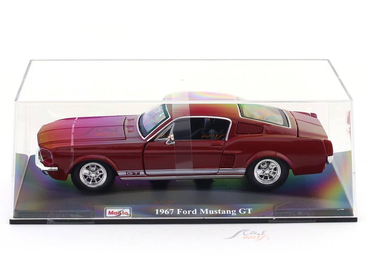 1967 Ford Mustang GT Acrylic Case 1:24 Bburago Licensed Diecast Scale Model Car Collectible