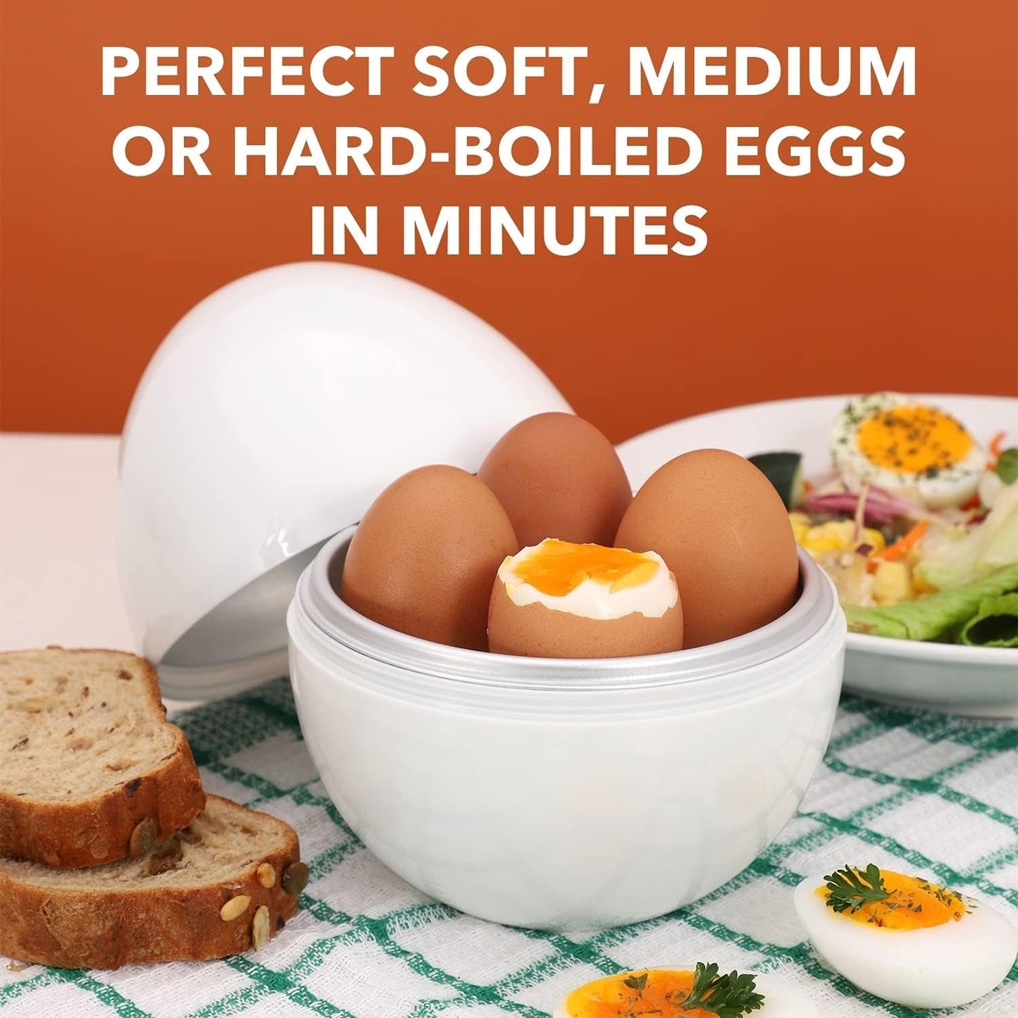 4-Egg Microwave Boiler – Quick Cooker for Perfect Soft or Hard-Boiled Eggs with Built-In Easy Shell Remover