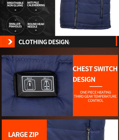 🔥 9-Zone Electric Heated Jacket – Graphene Heat Technology for Extreme Winter Performance