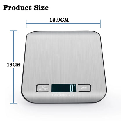 Kitchen Scale LCD Display Stainless Steel Electronic Scales Home Jewelry Food Snacks Weighing Baking Tools
