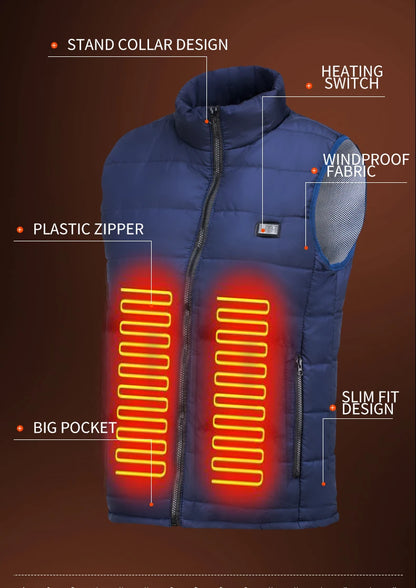 🔥 9-Zone Electric Heated Jacket – Graphene Heat Technology for Extreme Winter Performance