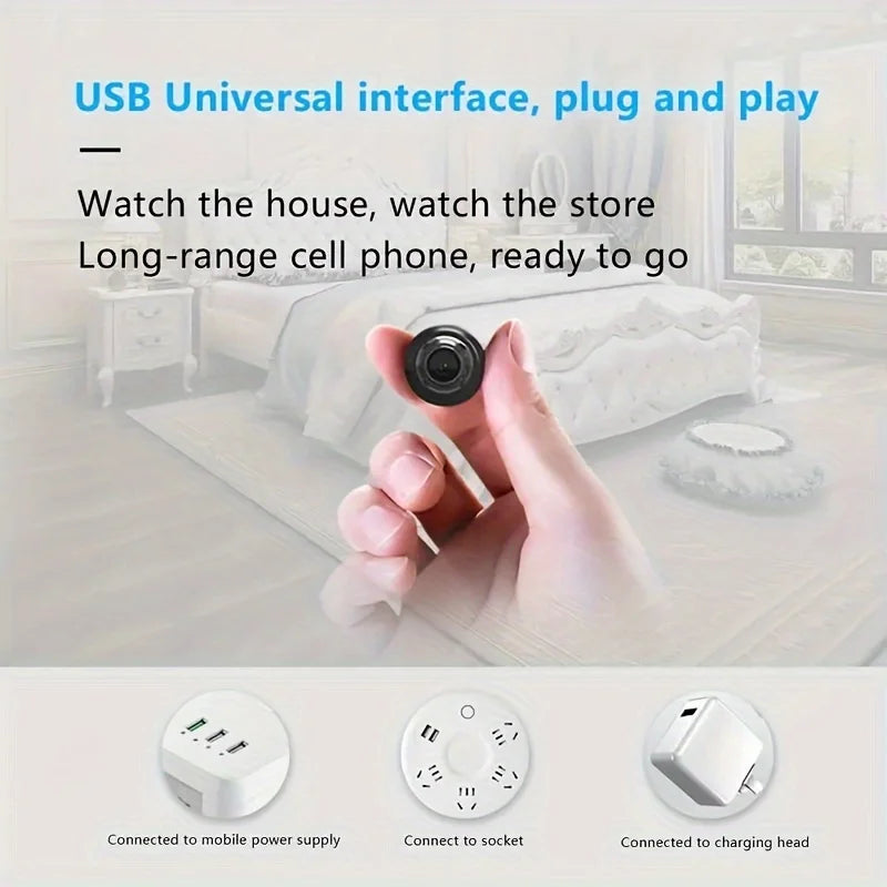 Smart Home Security Camera Small CCTV Night Vision Motion Detection Alarm Monitor