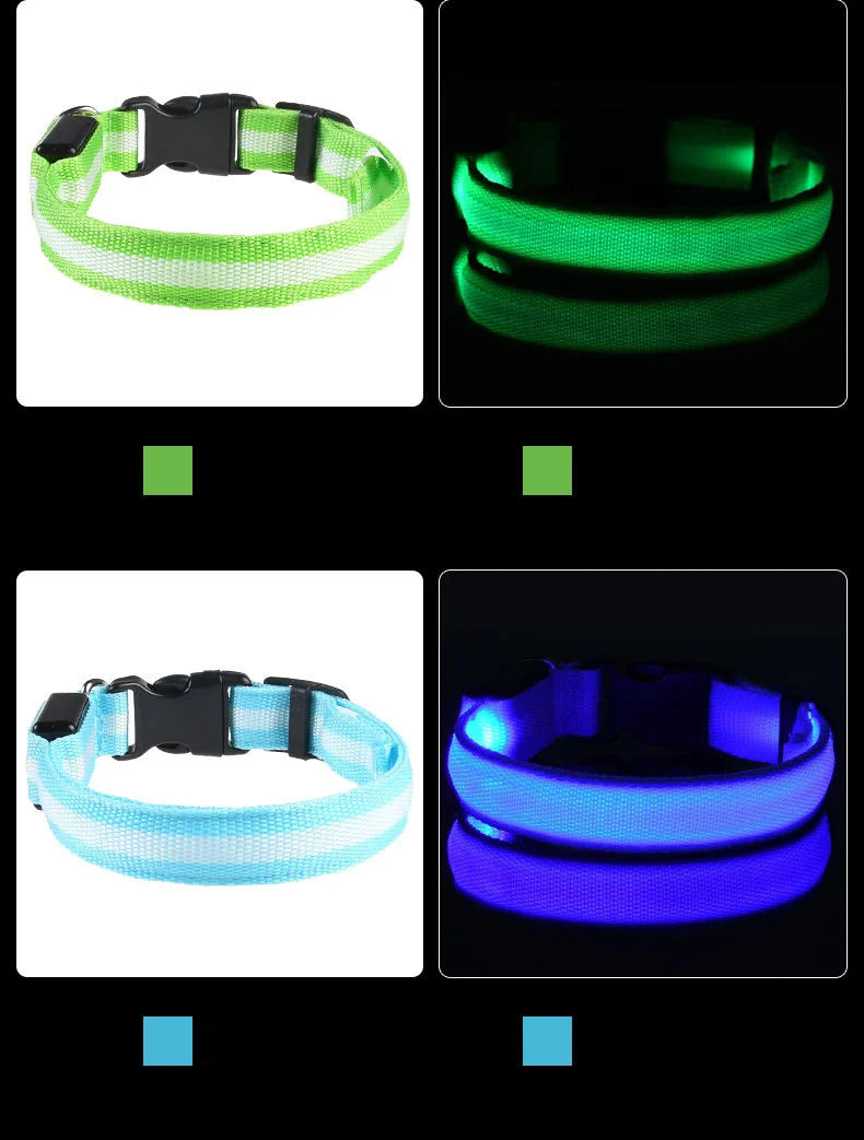 NYLON LED FLASHING COLLAR FOR DOGS