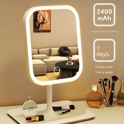 3-Color LED Desktop Vanity Mirror | Touch Control Makeup & Dressing Light