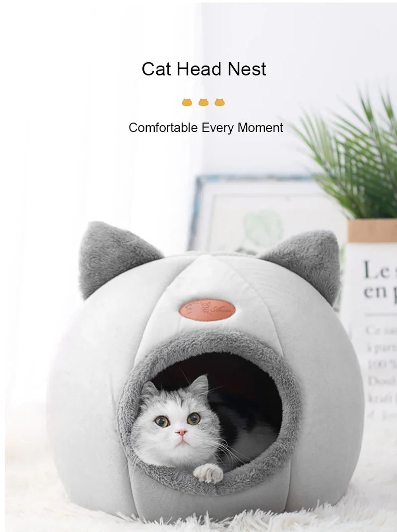 “Cozy Cat Bed House – Soft Warm Pet Cave for Indoor Cats & Kittens”