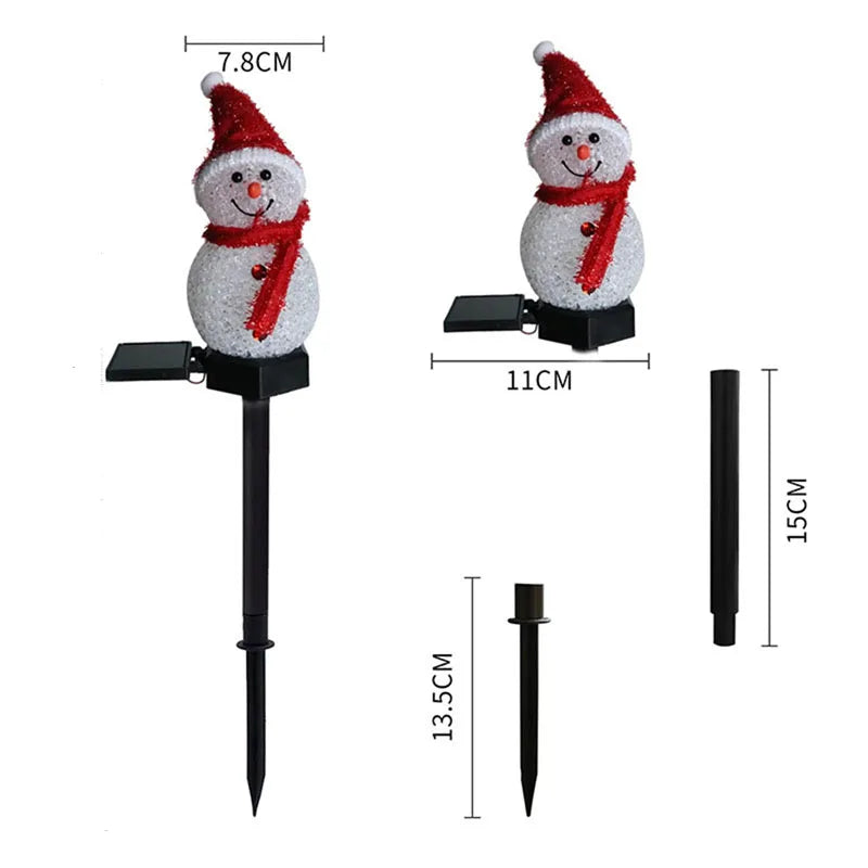 Solar Snowman Christmas Lights – Outdoor LED Decorations for Patio, Lawn & Pathway (Solar-Powered Holiday Stakes)