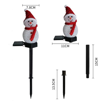 Solar Snowman Christmas Lights – Outdoor LED Decorations for Patio, Lawn & Pathway (Solar-Powered Holiday Stakes)