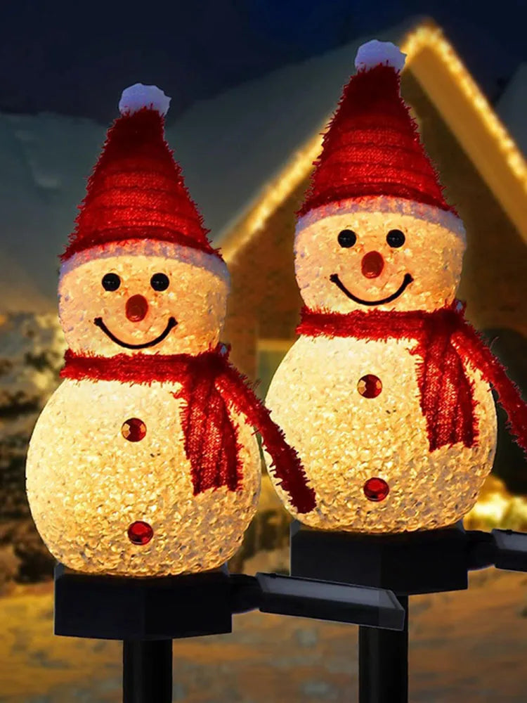 Solar Snowman Christmas Lights – Outdoor LED Decorations for Patio, Lawn & Pathway (Solar-Powered Holiday Stakes)