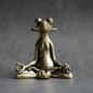 Antique Brass Meditation Zen Frog Statue