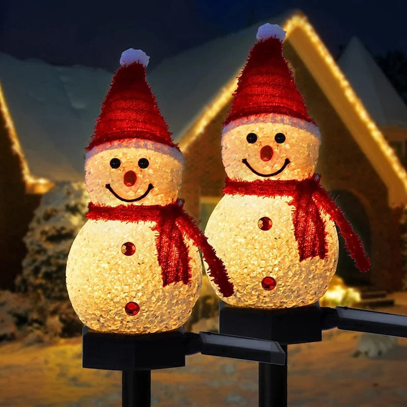 Solar Snowman Christmas Lights – Outdoor LED Decorations for Patio, Lawn & Pathway (Solar-Powered Holiday Stakes)