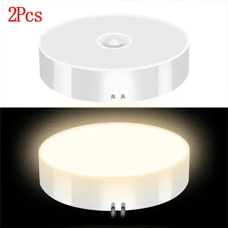PIR Motion Sensor LED Night Light USB Rechargeable Night Lamp For Kitchen Cabinet Wardrobe Lamp Staircase Wireless Closet Light
