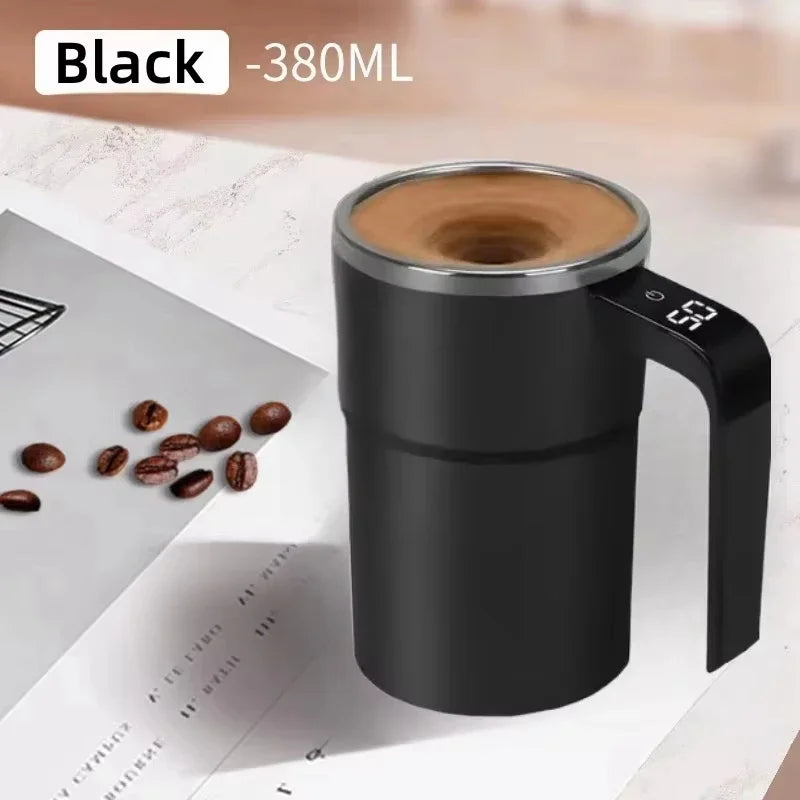 Smart mixing coffee cup LED display|USB charging|magnetic mixing function