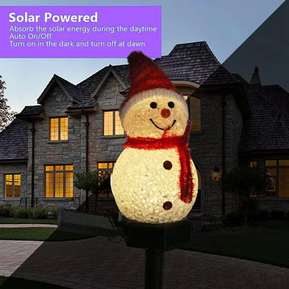 Solar Snowman Christmas Lights – Outdoor LED Decorations for Patio, Lawn & Pathway (Solar-Powered Holiday Stakes)