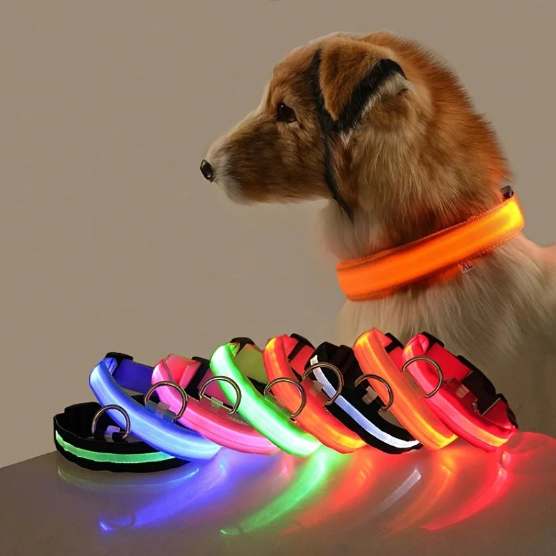 NYLON LED FLASHING COLLAR FOR DOGS