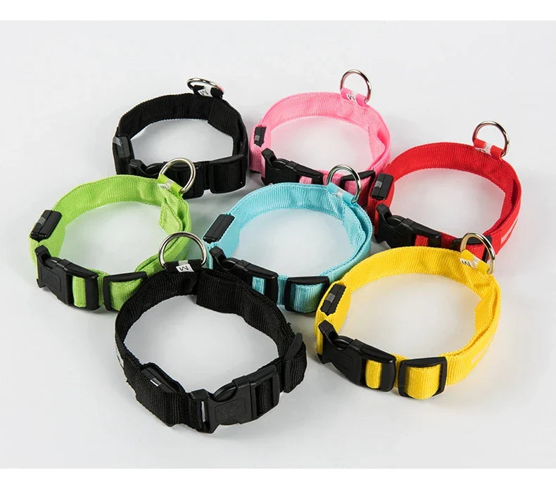 NYLON LED FLASHING COLLAR FOR DOGS