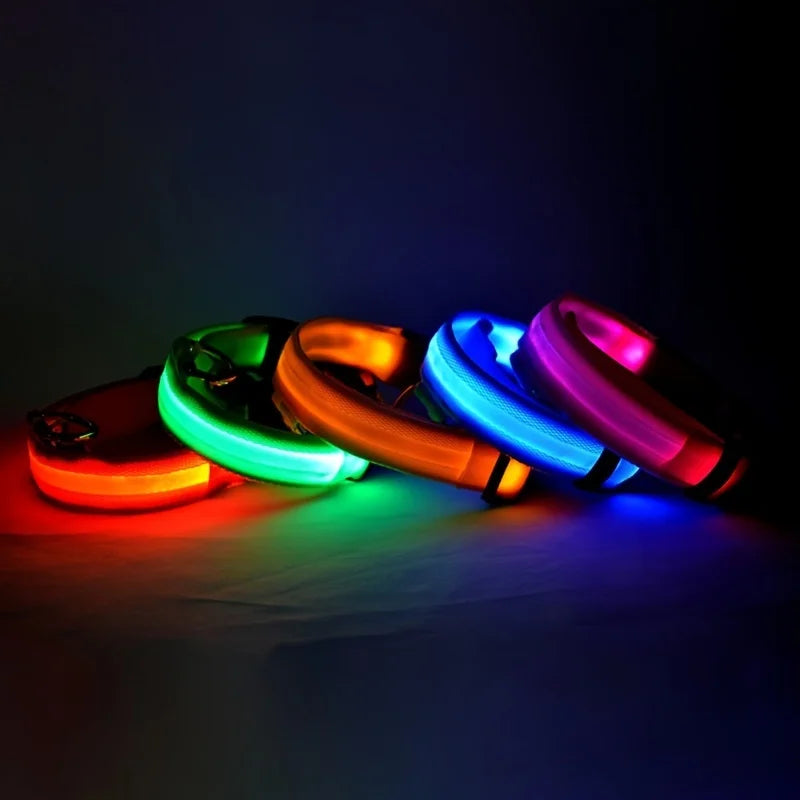 NYLON LED FLASHING COLLAR FOR DOGS