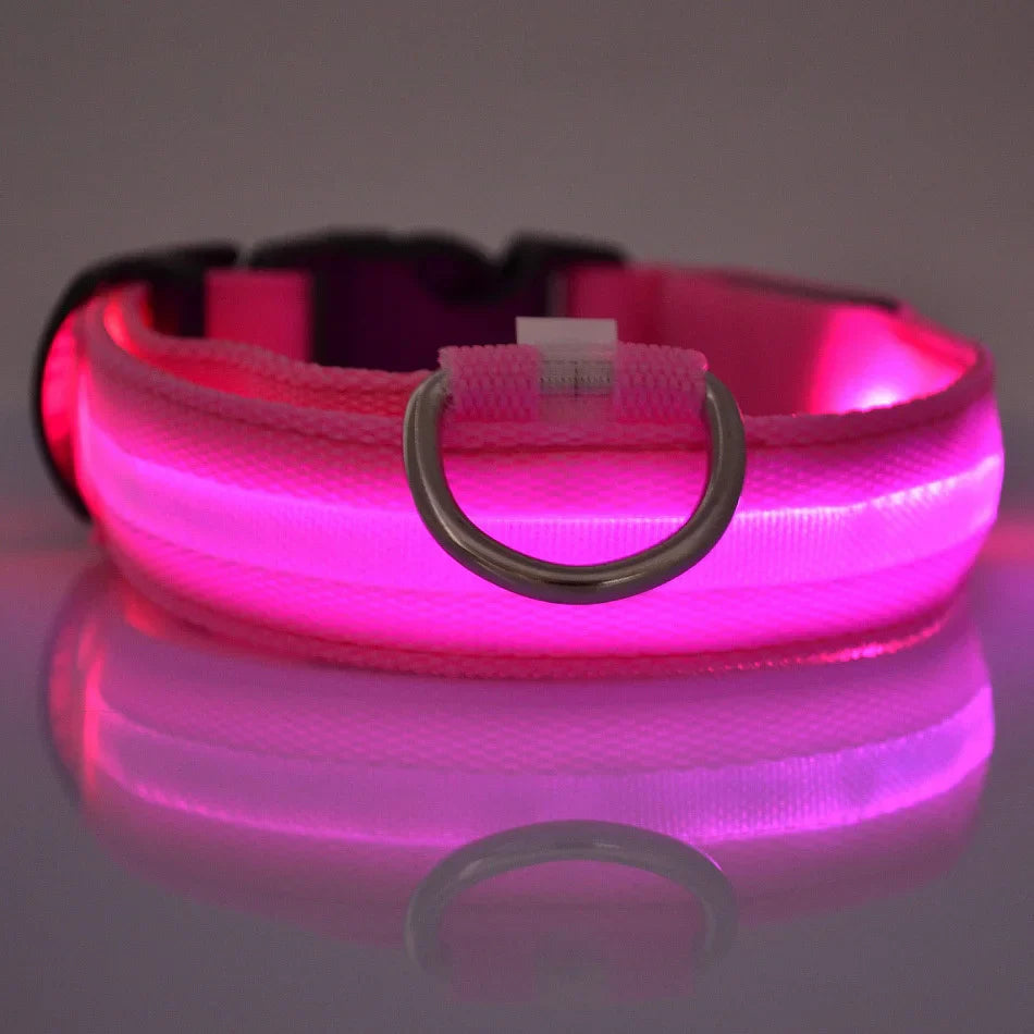 NYLON LED FLASHING COLLAR FOR DOGS