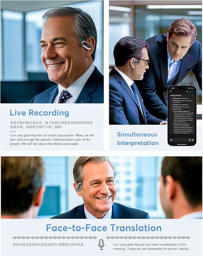 AI Translation Earbuds BT 5.4 Headphones Translator with 144 Languages OWS Real-Time Earphones Ear Buds for Travel Business