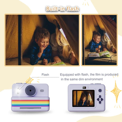 Kids Instant Print Camera with Mini Thermal Photo Printer 2.8" HD Video Camera Toy