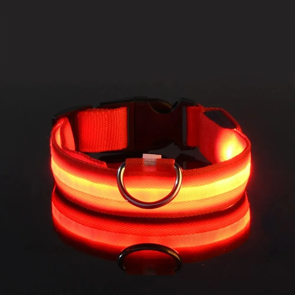 NYLON LED FLASHING COLLAR FOR DOGS