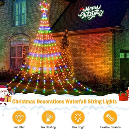 LED Outdoor Christmas Tree Lights – Waterproof Fairy String Lights (USB • 8 Modes • 2–3m)