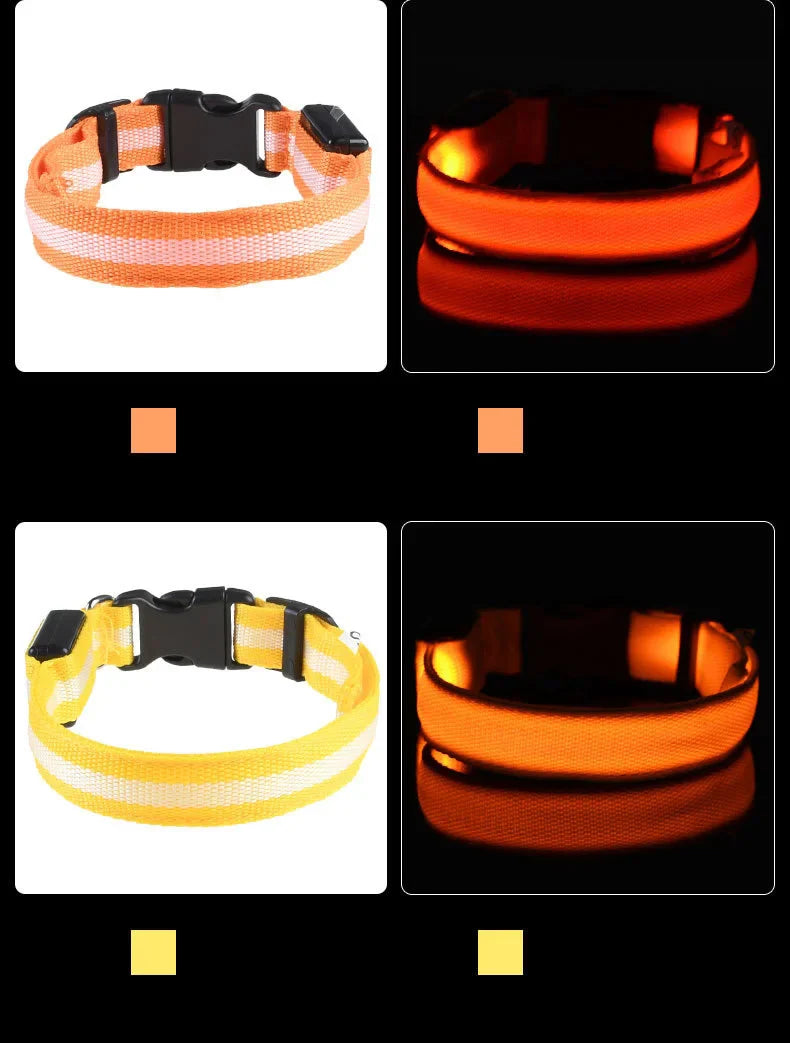 NYLON LED FLASHING COLLAR FOR DOGS