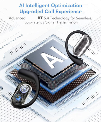 AI Translation Earbuds BT 5.4 Headphones Translator with 144 Languages OWS Real-Time Earphones Ear Buds for Travel Business