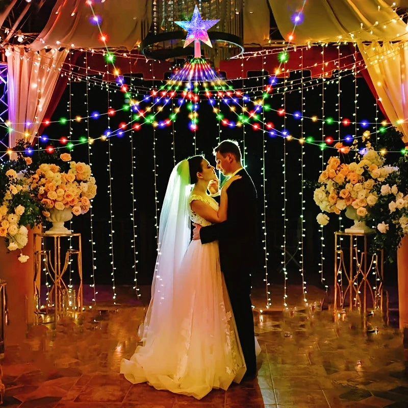 LED Outdoor Christmas Tree Lights – Waterproof Fairy String Lights (USB • 8 Modes • 2–3m)