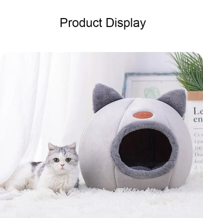 “Cozy Cat Bed House – Soft Warm Pet Cave for Indoor Cats & Kittens”