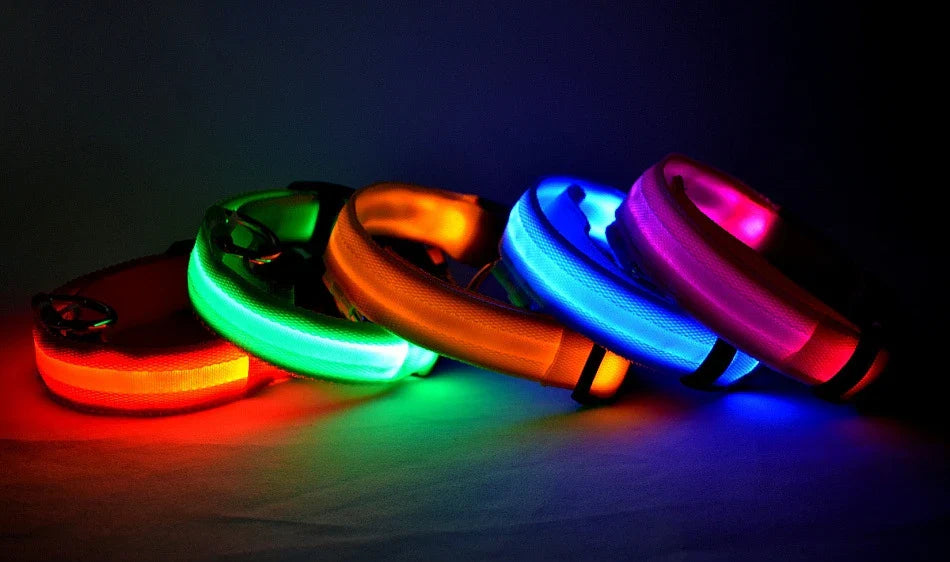 NYLON LED FLASHING COLLAR FOR DOGS
