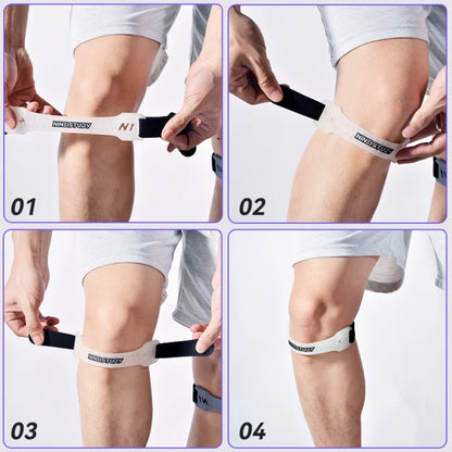 Adjustable PVC Knee Patellar Band Tendon Support Strape Brace Shock Absorption Compression Strap Pads Sport Protection