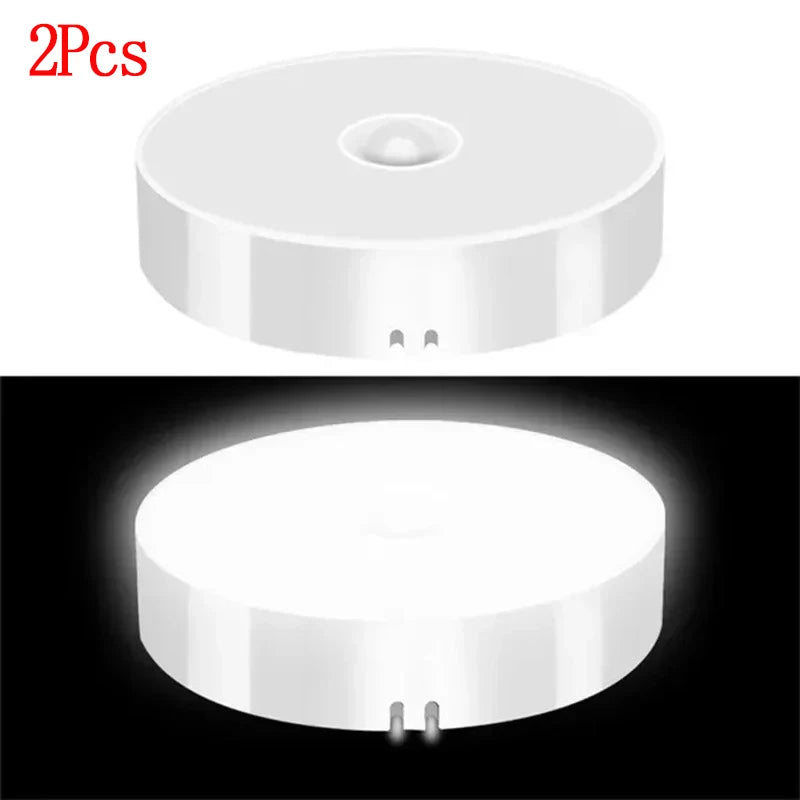 PIR Motion Sensor LED Night Light USB Rechargeable Night Lamp For Kitchen Cabinet Wardrobe Lamp Staircase Wireless Closet Light