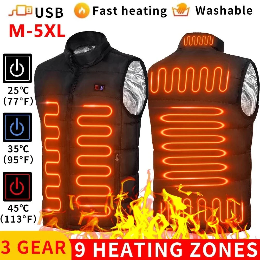 🔥 9-Zone Electric Heated Jacket – Graphene Heat Technology for Extreme Winter Performance